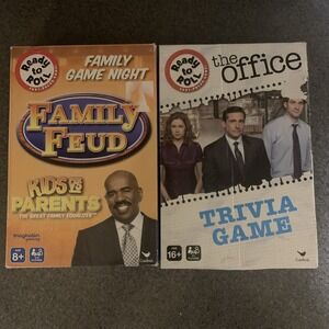 2 Games The Office Trivia Game & Family Feud Ready To Roll NEW Distressed Box
